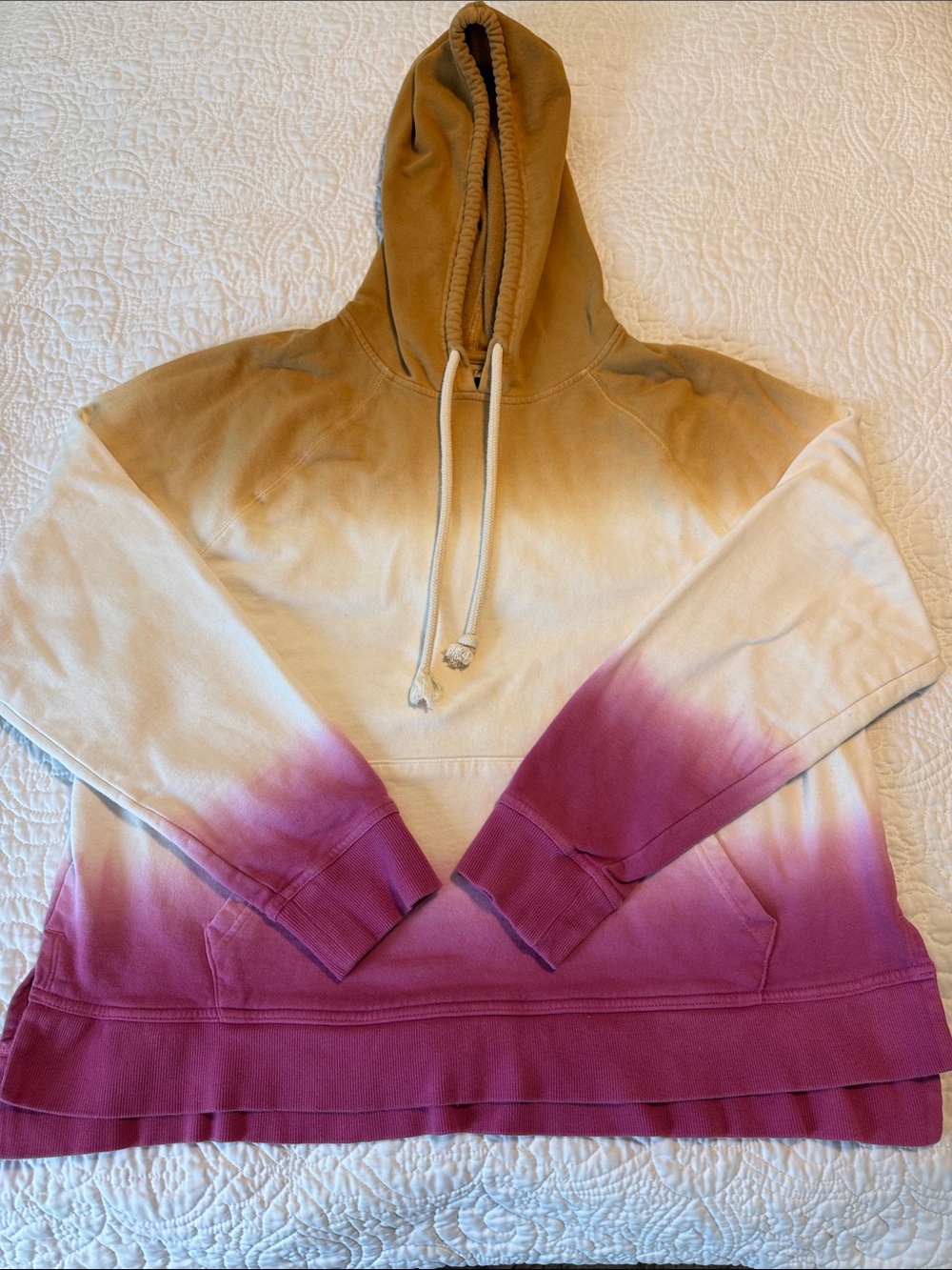 Universal Thread Mustard Yellow Pullover Hoodie with Cream Drawcord